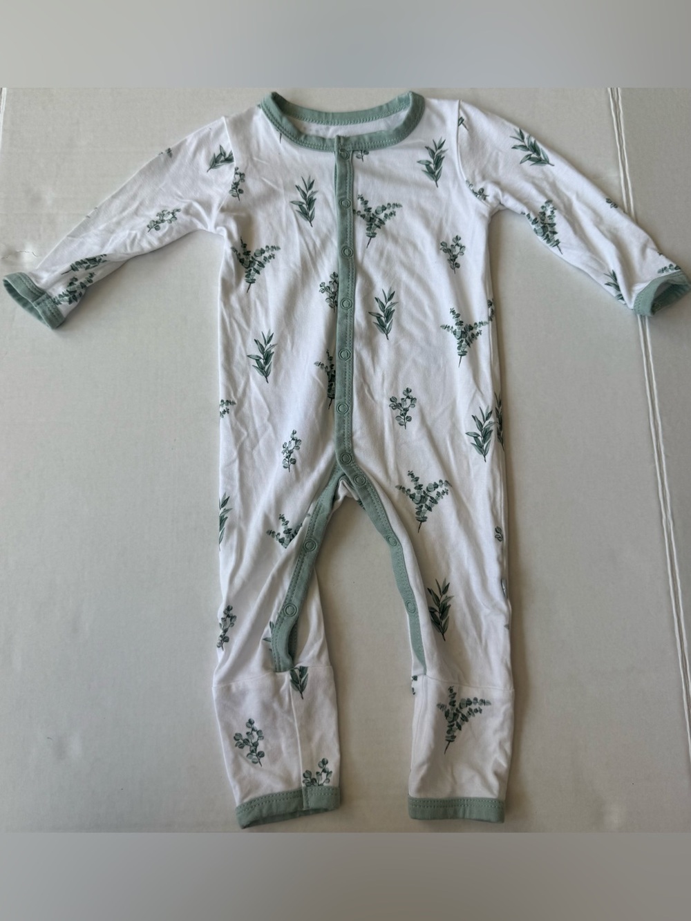 Kyte Baby Bamboo Snap Romper Eucalyptus Print 3–6 Months